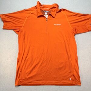 Columbia Omni Freeze Zero XL Mens Orange Short Sleeve‎ 1/4 Zip Pullover Shirt